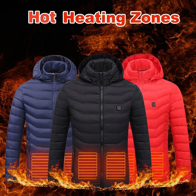 Men's Heated Puffer Jacket — 9 Heat Zones, USB Powered | RENEOS™