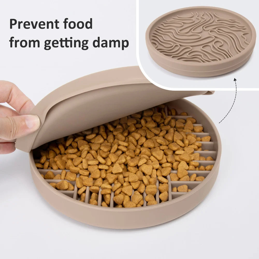 Tapis de léchage 2-en-1 pour chien et chat — Anti-glouton en silicone