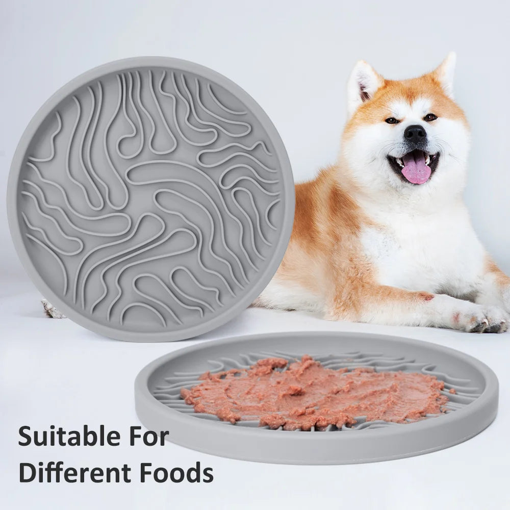 Tapis de léchage 2-en-1 pour chien et chat — Anti-glouton en silicone