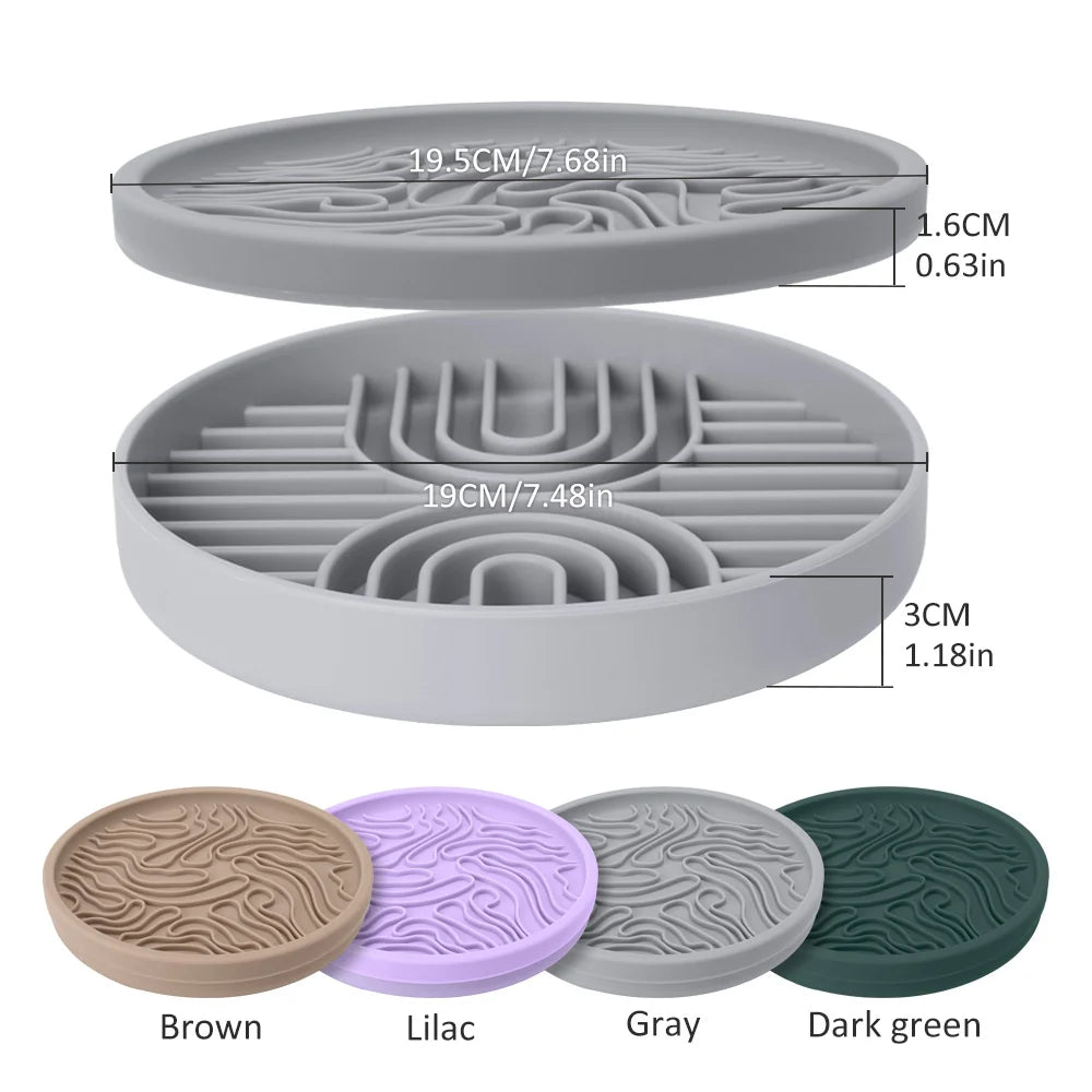 Tapis de léchage 2-en-1 pour chien et chat — Anti-glouton en silicone