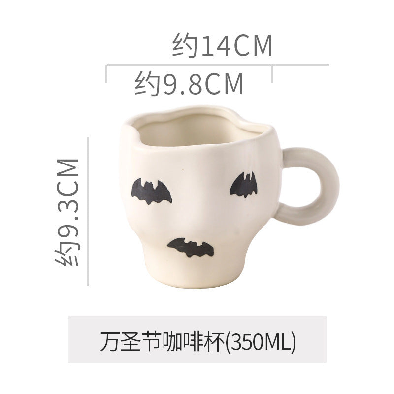 Tasse en céramique Halloween — Citrouille, chauve-souris & fantôme | RENEOS™