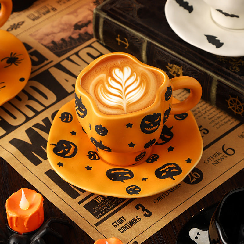 Tasse en céramique Halloween — Citrouille, chauve-souris & fantôme | RENEOS™