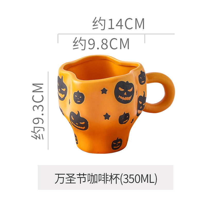 Tasse en céramique Halloween — Citrouille, chauve-souris & fantôme | RENEOS™