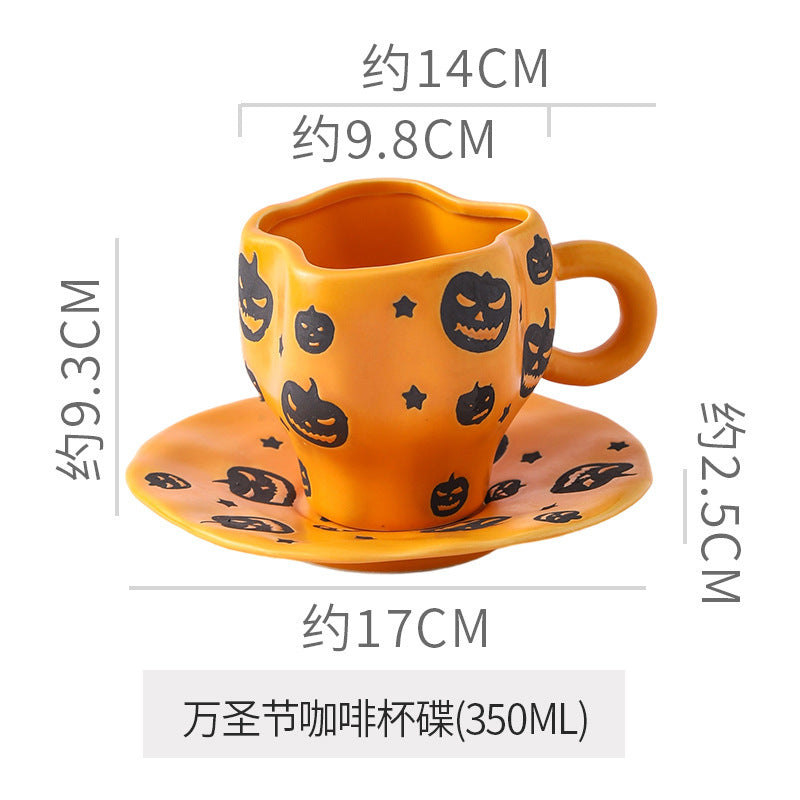 Tasse en céramique Halloween — Citrouille, chauve-souris & fantôme | RENEOS™