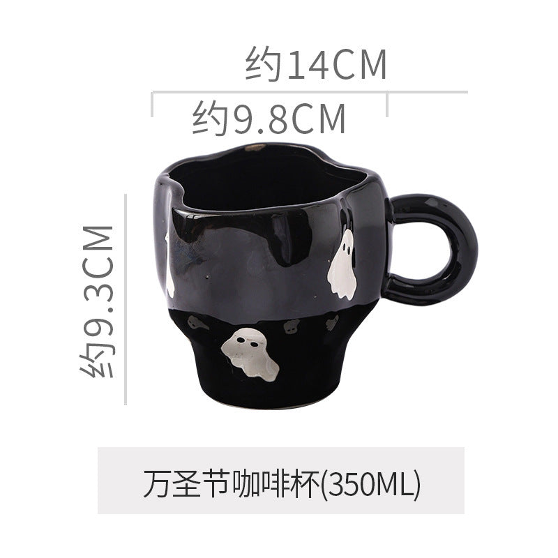 Tasse en céramique Halloween — Citrouille, chauve-souris & fantôme | RENEOS™
