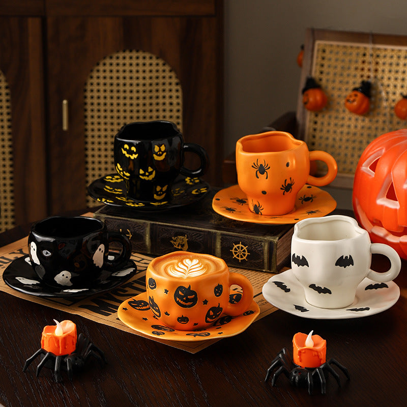 Tasse en céramique Halloween — Citrouille, chauve-souris & fantôme | RENEOS™