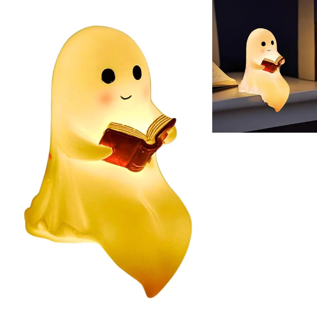Veilleuse fantôme liseuse RENEOS lisant un livre, lumière LED douce pour chambre Halloween