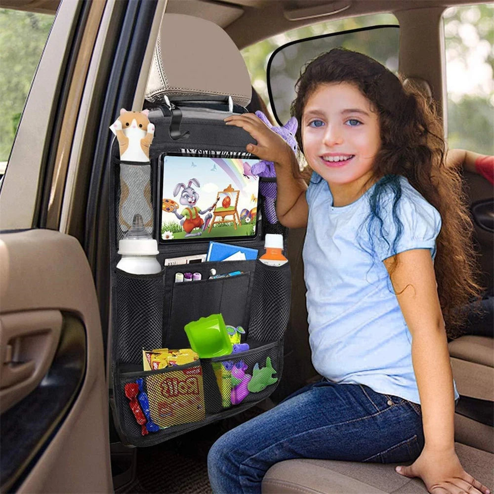 Car Back Seat Organizer — Storage with Tablet Holder
