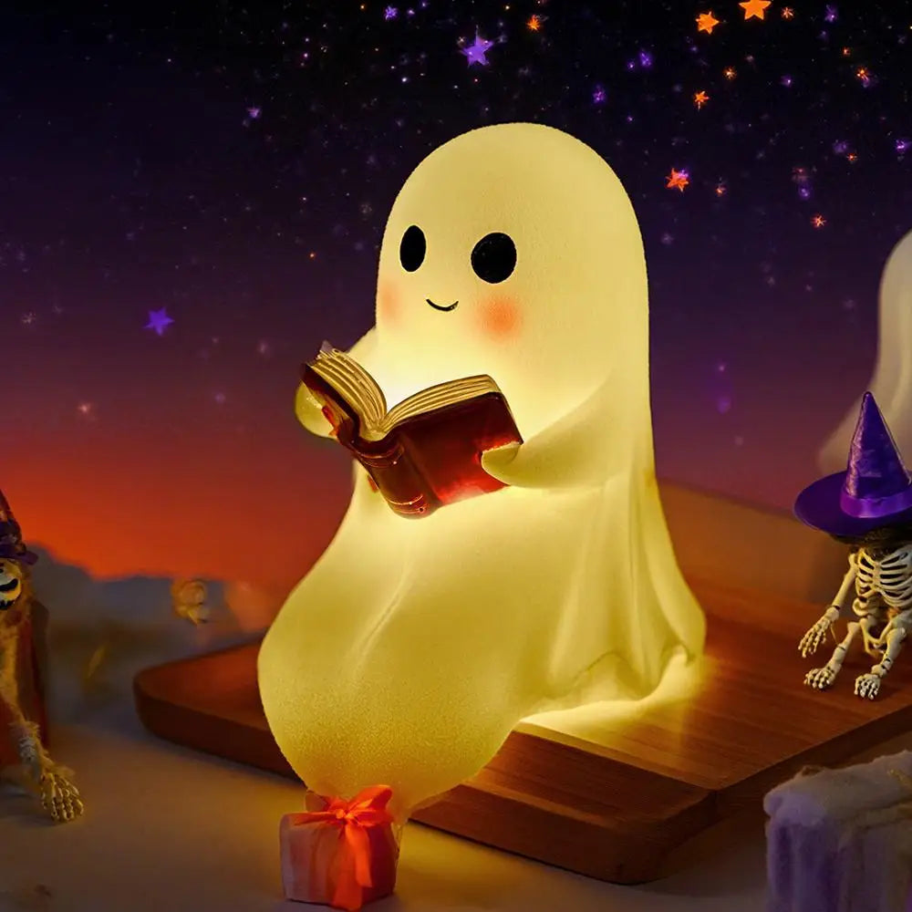 Reading Ghost LED Night Light — Halloween Decor | RENEOS™