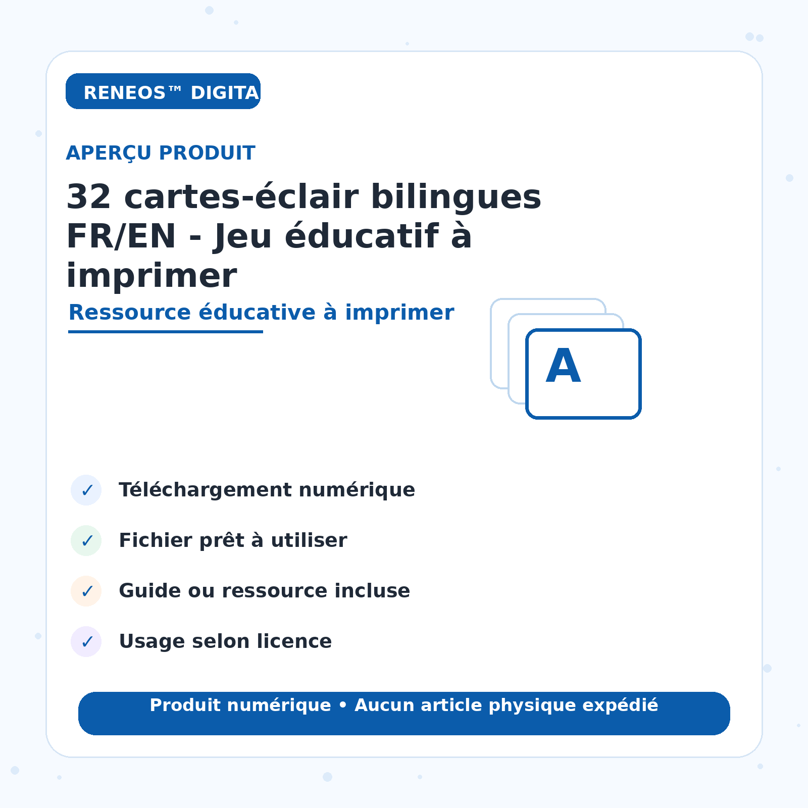Aperçu visuel Cartes-éclair bilingues RENEOS