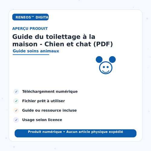 Aperçu visuel Guide toilettage chien et chat RENEOS