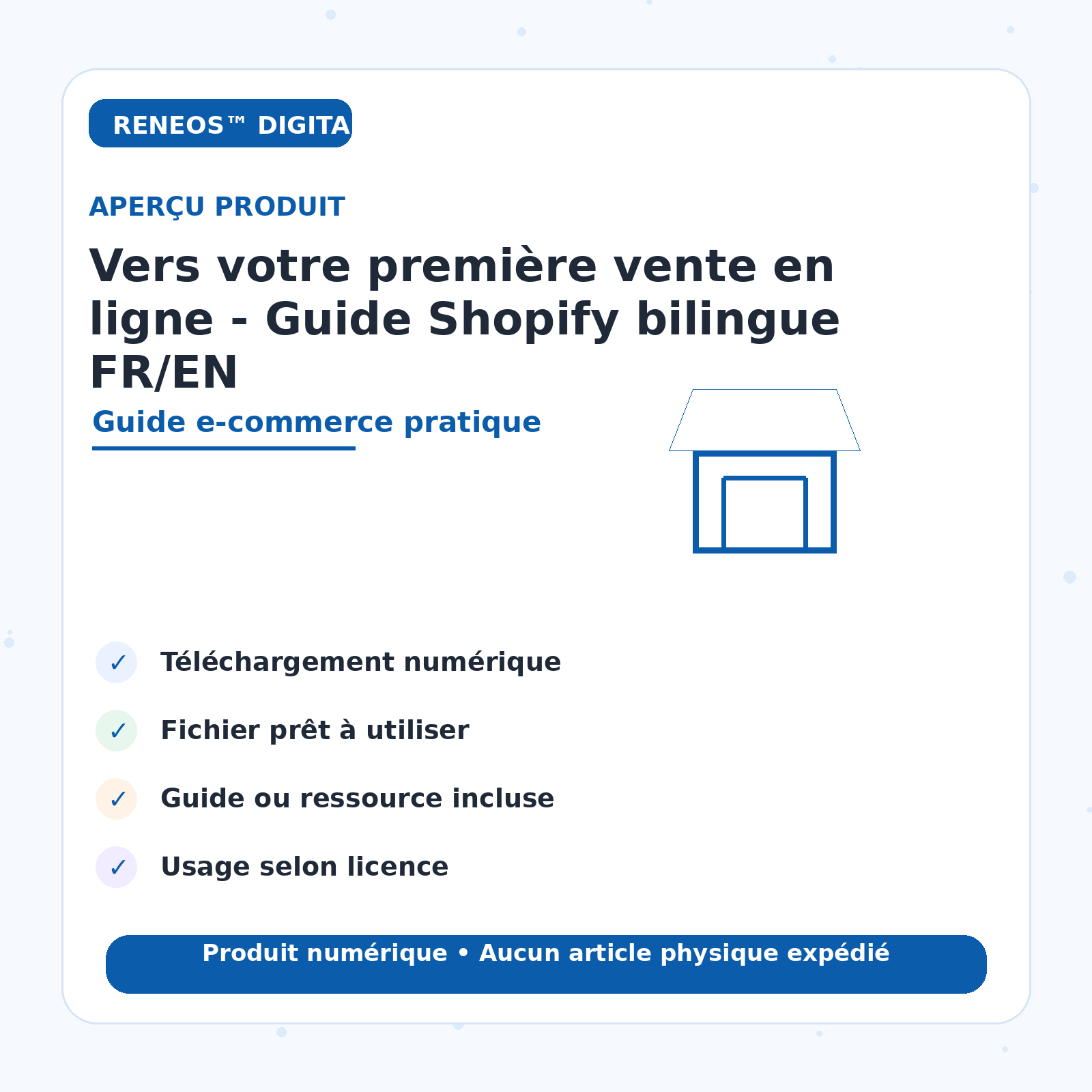 Aperçu visuel Guide première vente en ligne RENEOS