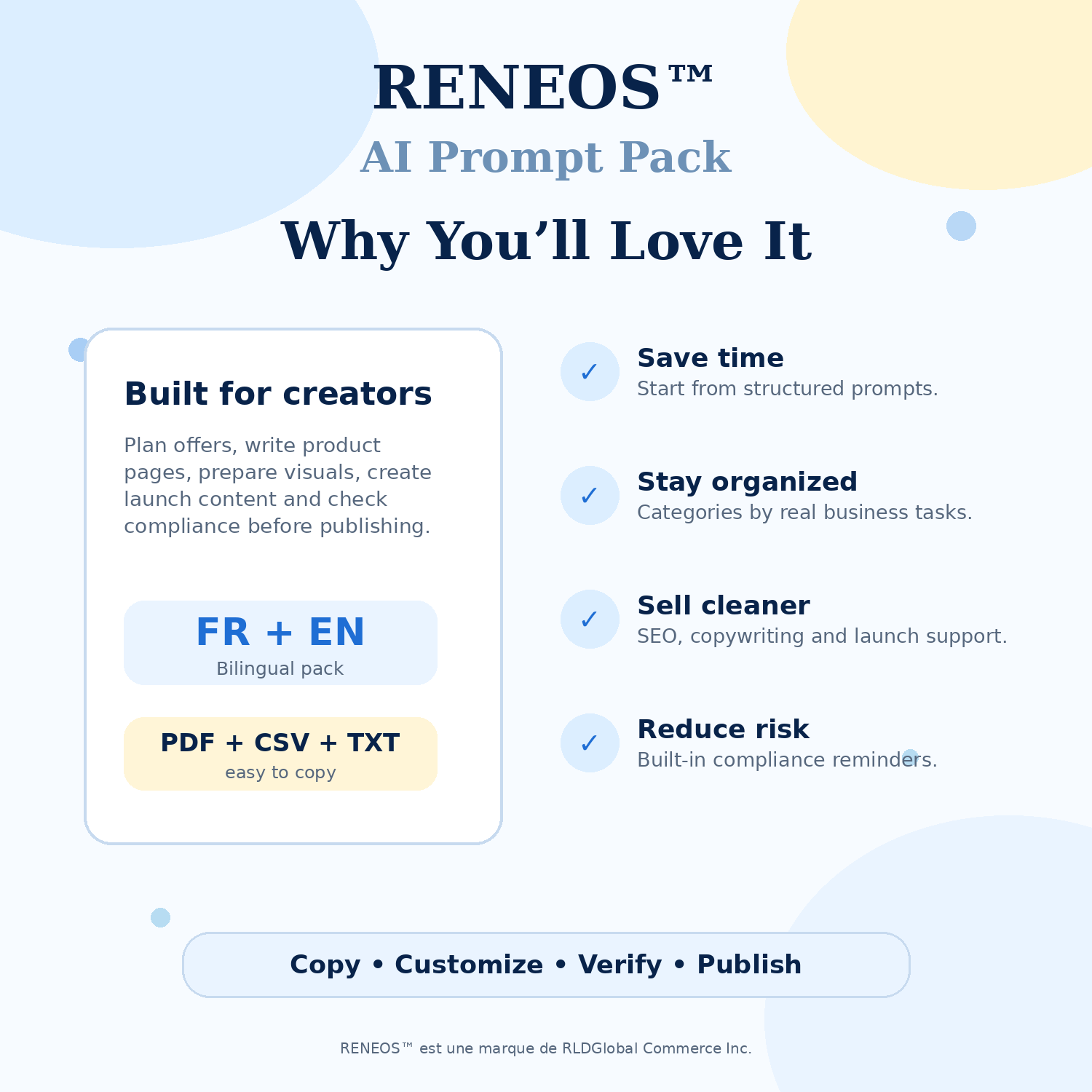 Benefits of the RENEOS AI Prompt Pack for entrepreneurs