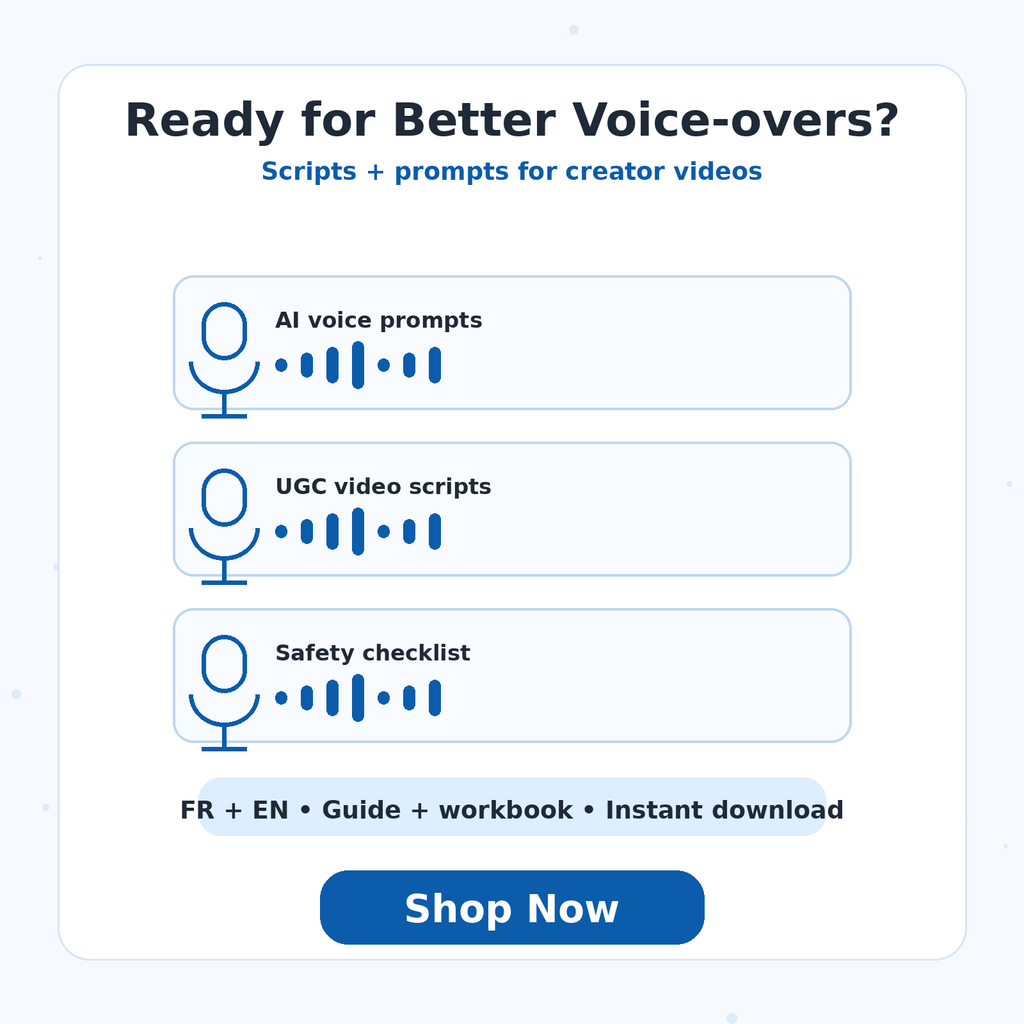 Shop now call to action for RENEOS AI Voice Video Pack