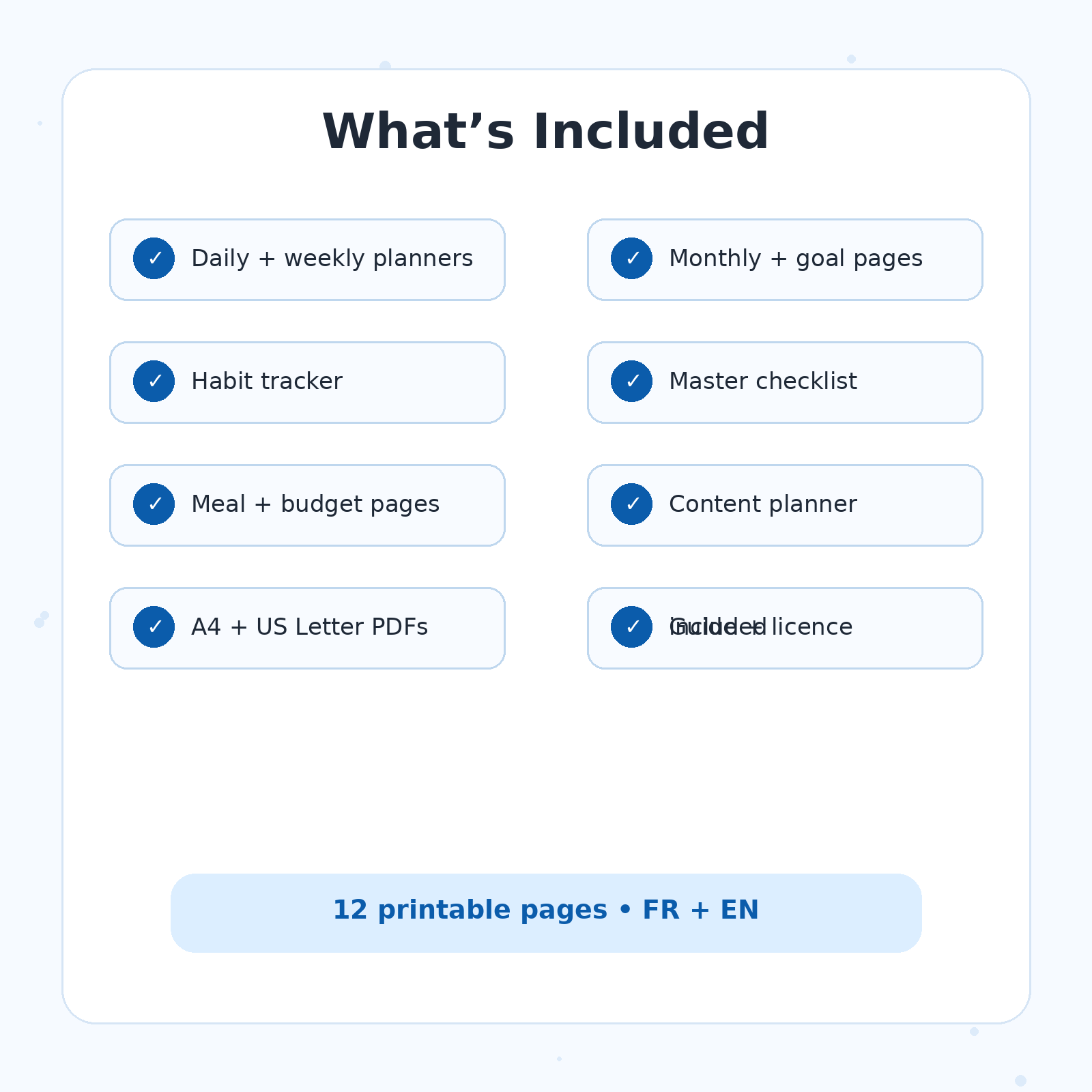 What is included in the RENEOS Printables Essentiels pack